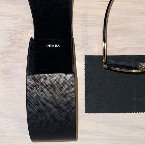 PRADA Engraved Logo Metal & Plastic Oval Sunglasses - Picture 2 of 10